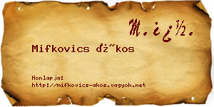Mifkovics Ákos névjegykártya
